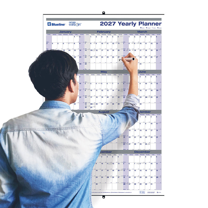 Yearly Wall Planner, 2027 C177868-27 Blueline