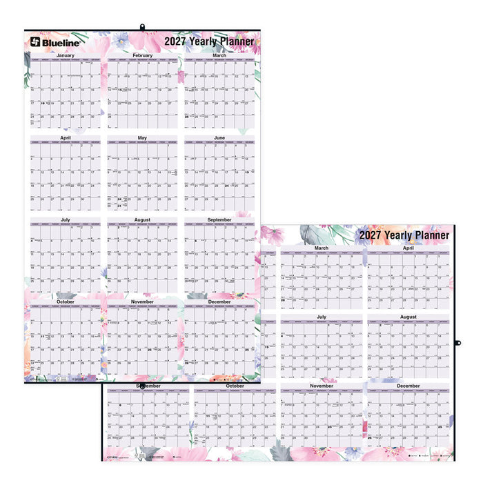 Yearly Wall Planner, Passion, 2027 C171920-27 Blueline