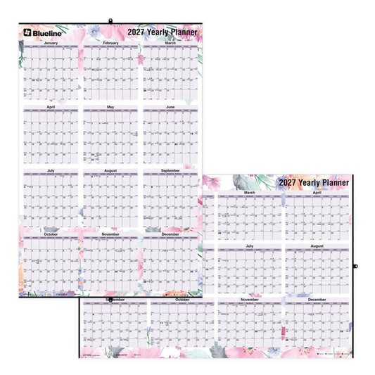 Yearly Wall Planner, Passion, 2027 C171920-27 Blueline