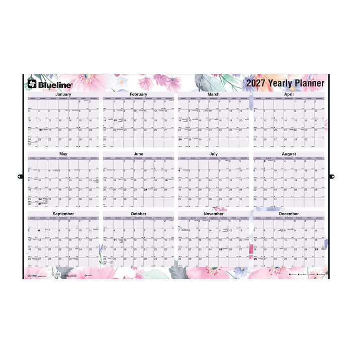 Yearly Wall Planner, Passion, 2027 C171920-27 Blueline