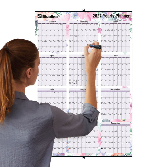 Yearly Wall Planner, Passion, 2027 C171920-27 Blueline