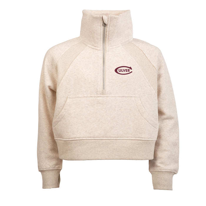 Youth Girls Dawn Lightweight Fleece 1/4 Zip- Natural